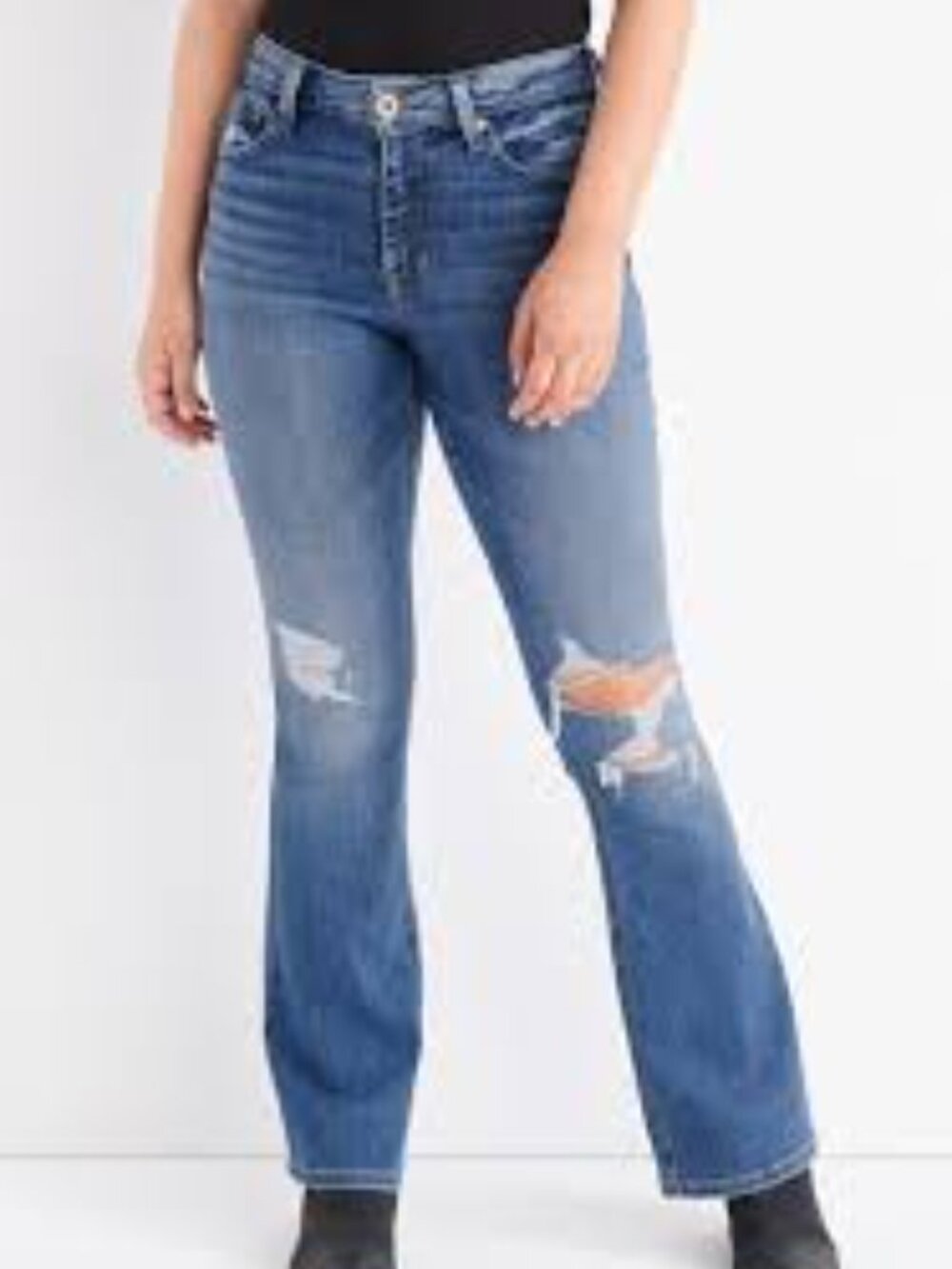 Maurices Edgely Light Blue Distressed Flare Jeans